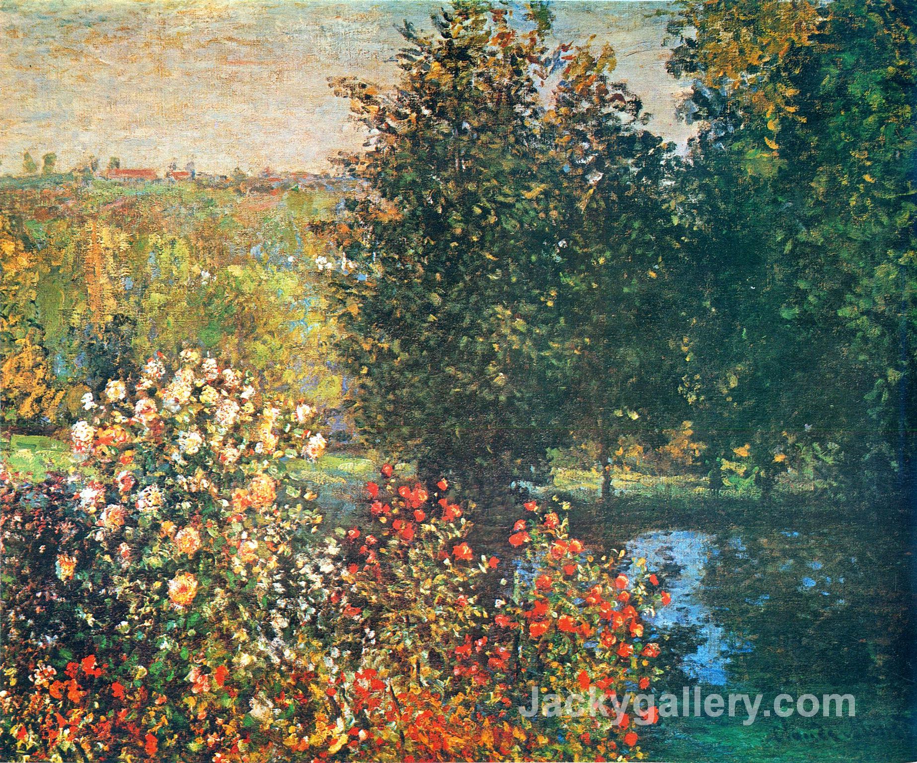 Roses in the Hoshedes Garden at Montregon by Claude Monet paintings reproduction